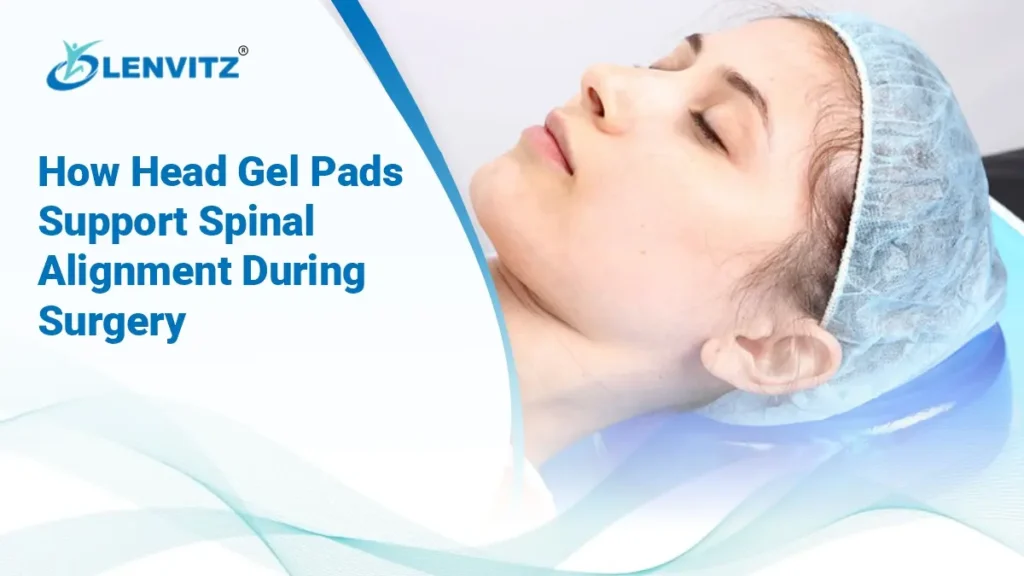 Surgeon positioning a patient’s head on a Head Gel Pad to support proper spinal alignment during surgery.